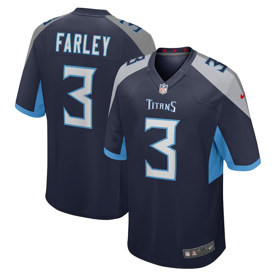 Men Tennessee Titans #3 Caleb Farley Nike Navy Game NFL Jersey->tennessee titans->NFL Jersey